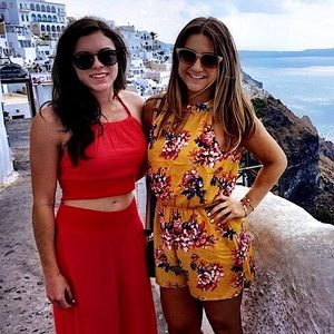 As You Wish - high neck yellow floral romper with cutout